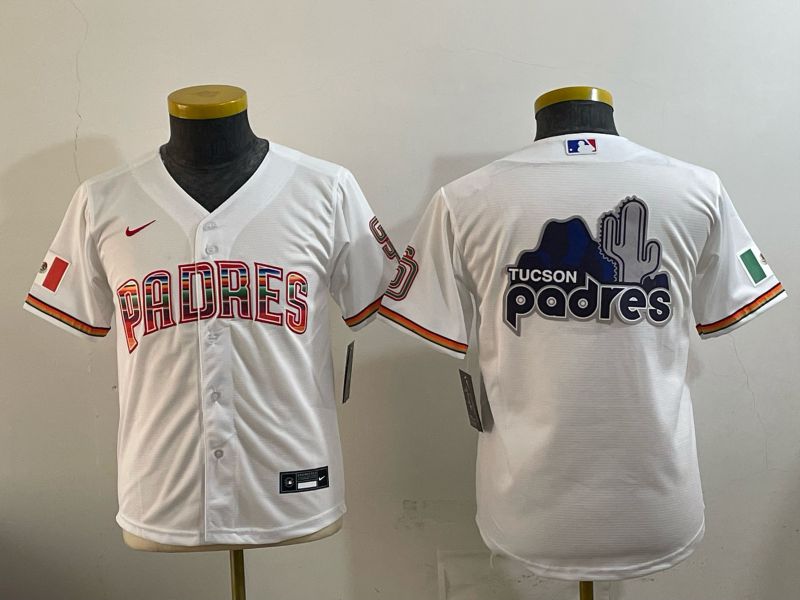 Youth 2026 San Diego Padres Blank White Game Nike MLB Jersey style 04->youth mlb jersey->Youth Jersey